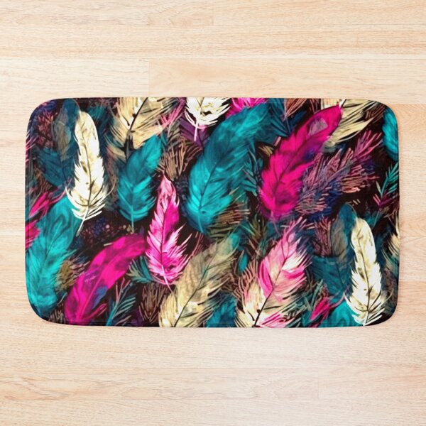 Item preview, Feathers - Fuchsia, teal, beige, gray, black 2 designed and sold by Highlandkings.