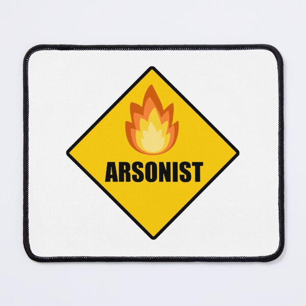 Item preview, Arsonist Cartoon Fire , Parody Hazard , Warning Sign , Bumper designed and sold by claire-webb.