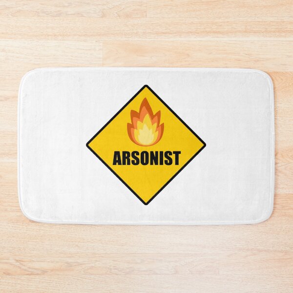 Item preview, Arsonist Cartoon Fire , Parody Hazard , Warning Sign , Bumper designed and sold by claire-webb.