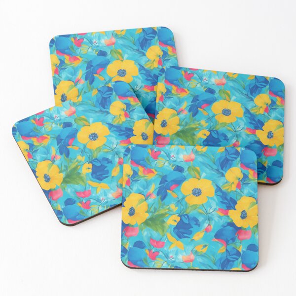 Item preview, Bright Watercolor Summer Flower Paradise Pattern designed and sold by kaliburrito.