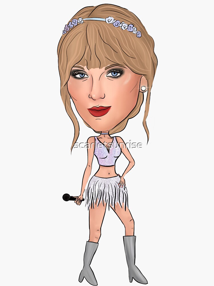 Taylor Swift Bobblehead Performing Edition Sticker for Sale by  scarletsunrise