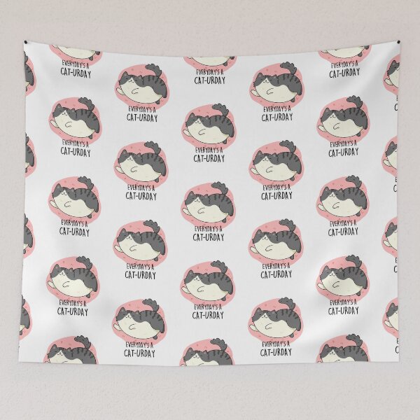 Item preview, Everyday's A Cat-urday Fat Kitty Funny Cat Puns  designed and sold by punnybone.
