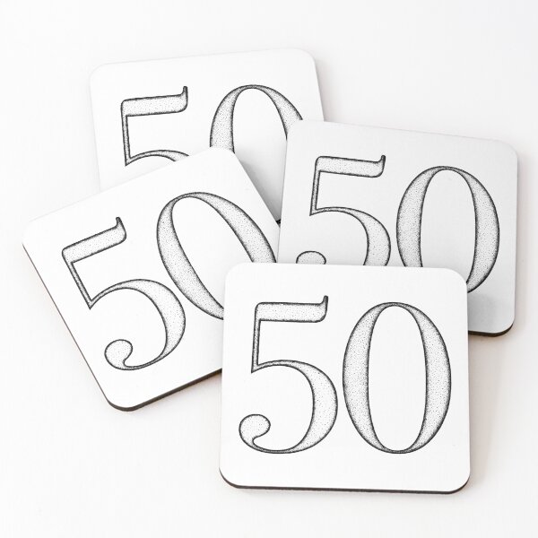 Item preview, Dotart/Dotwork illustration of Number 50 designed and sold by MagnetitaBySil.