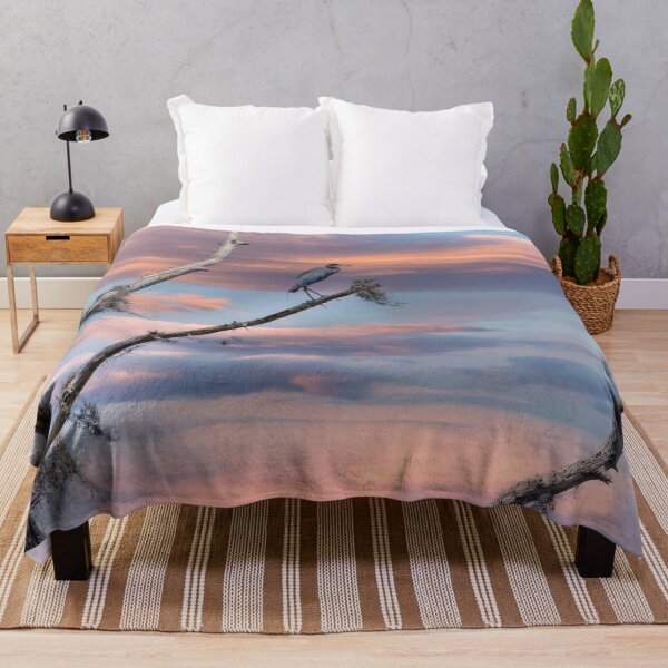 Item preview, Blue Heron at Sunset on limb in Tree Top in nature preserve designed and sold by NC NatureVisions.