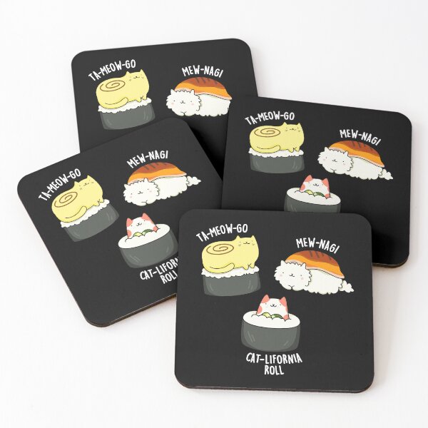 Item preview, Sushi Cats Funny Sushi Puns (Dark BG) designed and sold by punnybone.