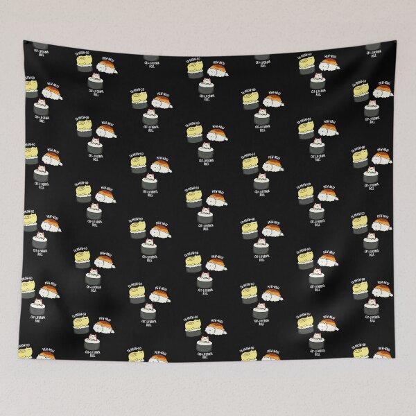 Item preview, Sushi Cats Funny Sushi Puns (Dark BG) designed and sold by punnybone.
