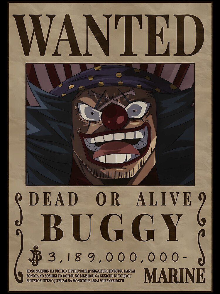 Buggy the clown one piece poster wanted Metal Print by Anime One Piece -  Pixels, one piece poster 