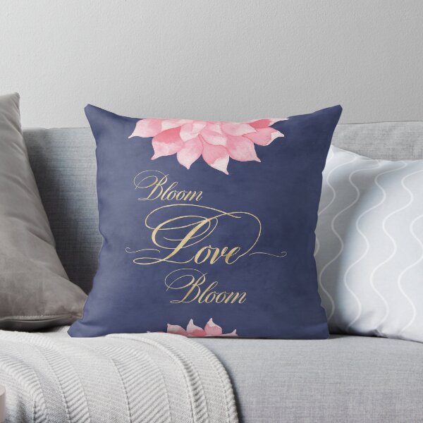 blush pink and navy cushions