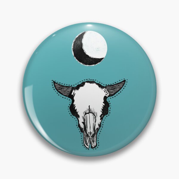 Item preview, Cattle Skull and Moon Block Print designed and sold by ConfettiCreate.