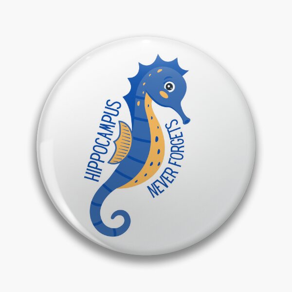 Item preview, Hippocampus Never Forgets (Blue and Yellow) designed and sold by YellowfishShop.