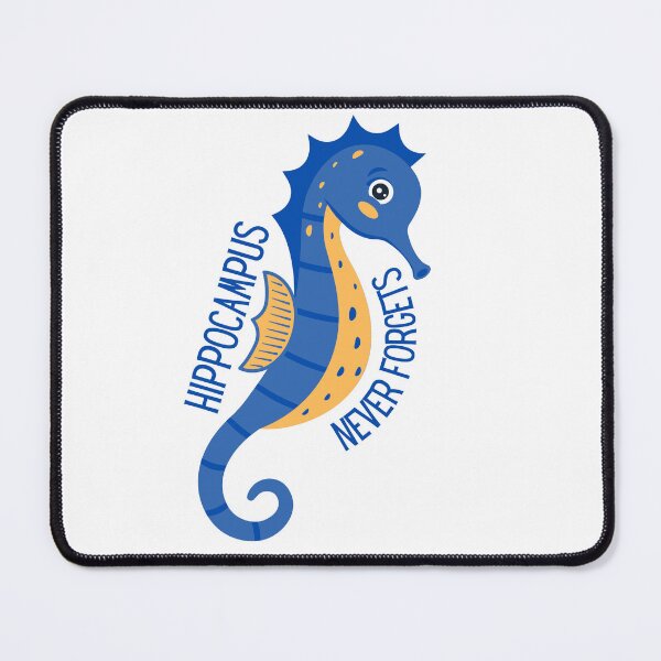 Item preview, Hippocampus Never Forgets (Blue and Yellow) designed and sold by YellowfishShop.