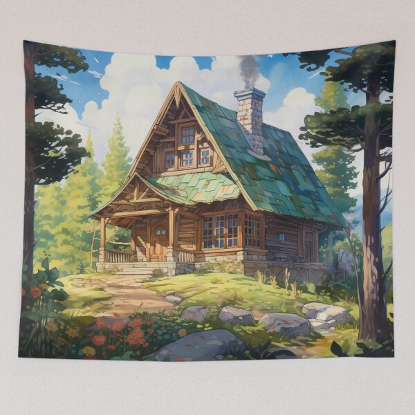 Item preview, Log cabin in a forest 4 designed and sold by AI-G-I-.