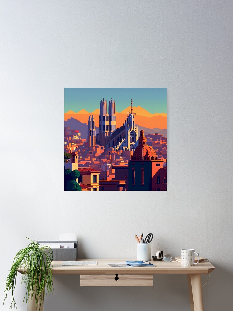 Barcelona in pixel art