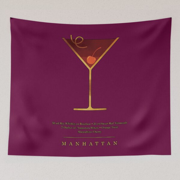 Item preview, Manhattan - Cocktail -  Cocktails Series - Black and Gold - Modern	 designed and sold by xoowjwyjx0.