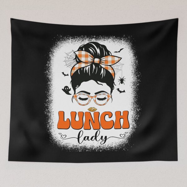 Item preview, Lunch Lady Back To School Messy Bun Funny Halloween T-Shirt designed and sold by KGN  CREATIVITY.