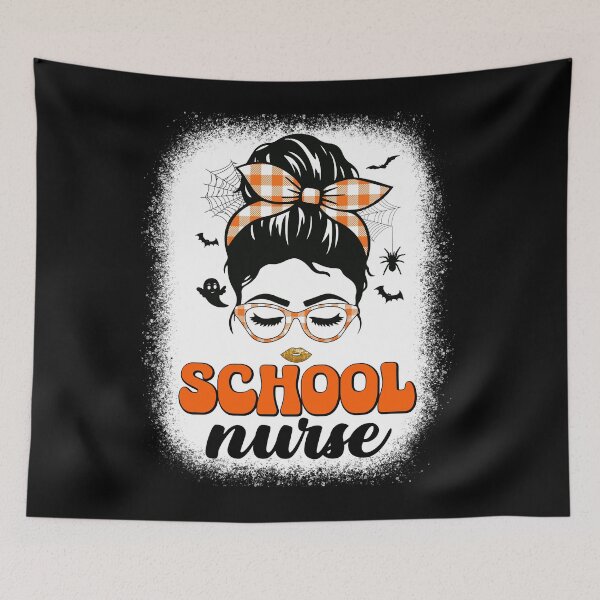 Item preview, School Nurse Back To School Messy Bun Funny Halloween T-Shirt designed and sold by KGN  CREATIVITY.