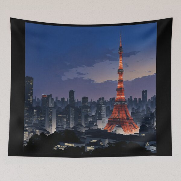 Item preview, Tokyo Tower at Dusk designed and sold by MiyamotoMarket.