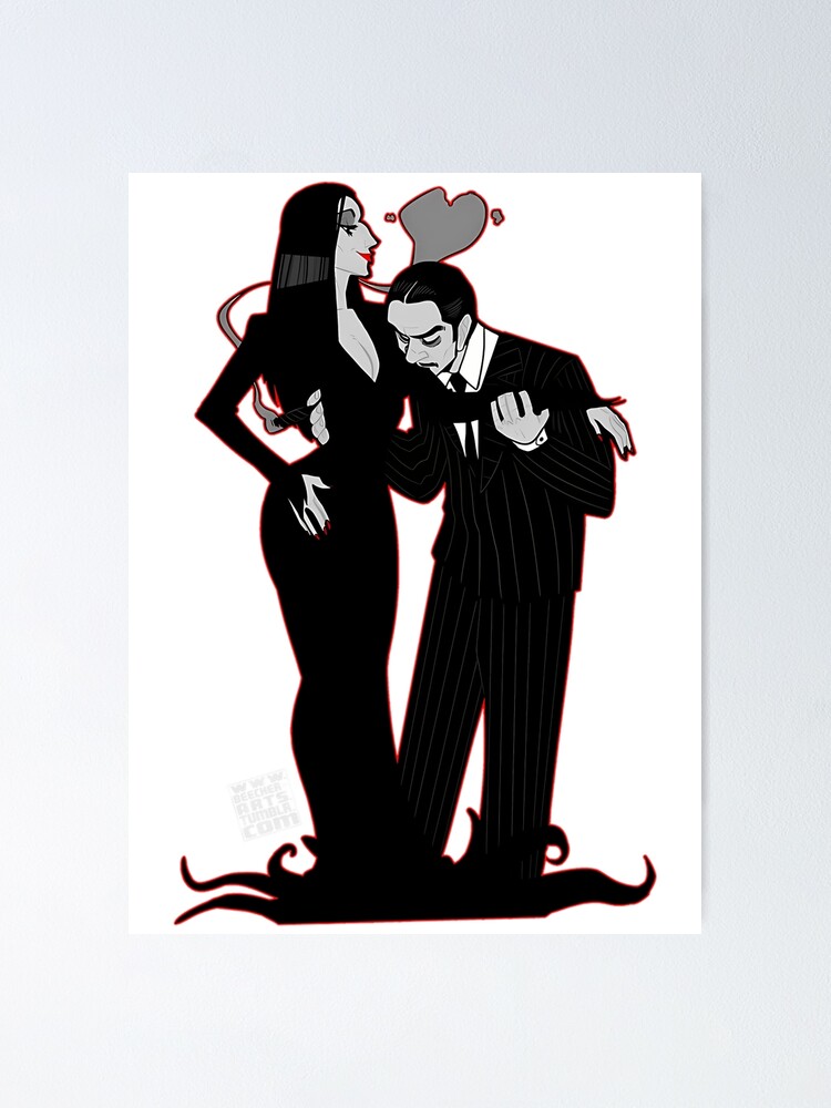 dessin de Morticia et Gomez