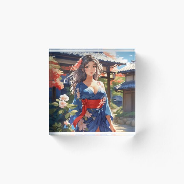 Item preview, Beautiful anime girl with blue dress designed and sold by 1Celery.