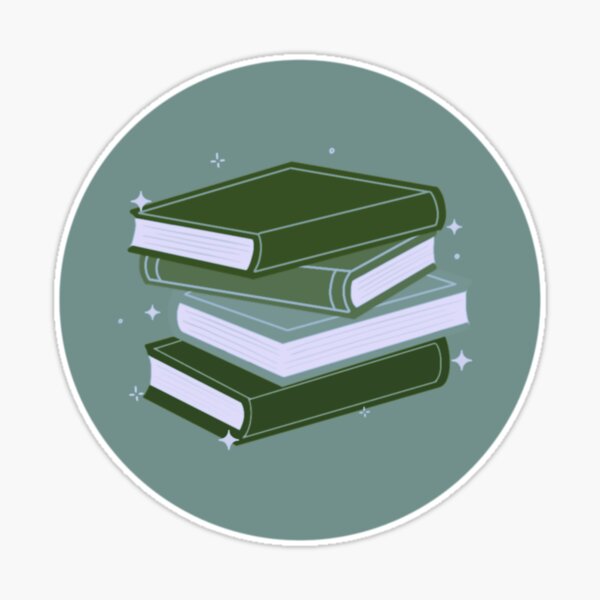 Stacked Books Cute Aesthetic Vinyl Sticker 