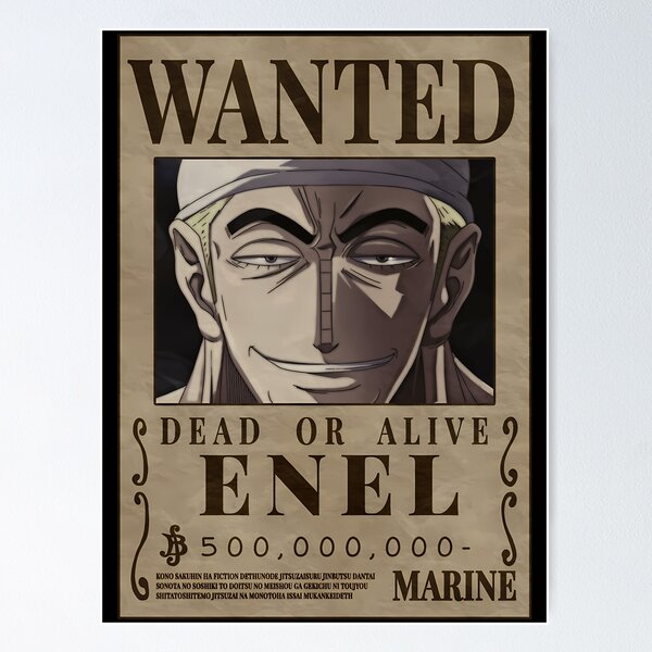 God Enel One Piece Enel Bounty Poster Skypeia Goro goro no mi