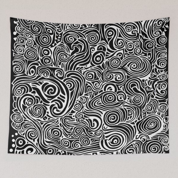 Item preview, Intricate Monochrome Doodle - Captivating Black and White Pattern designed and sold by cocomikozza.