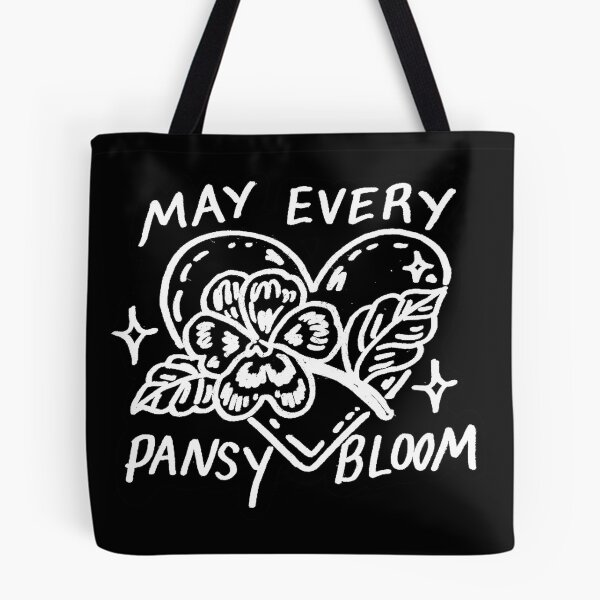 Item preview, may every pansy bloom (black) designed and sold by theo cook.