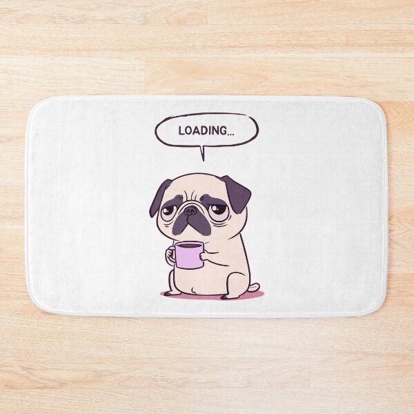 Item preview, Loading Tired Pug Drinking Coffee. designed and sold by ImativaDesign.