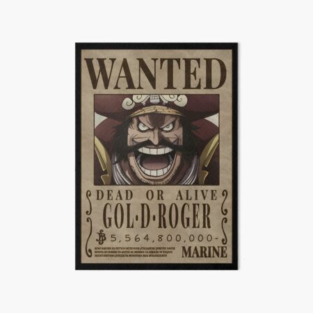 Gold Roger One Piece Wanted Poster Art Board Print for Sale by