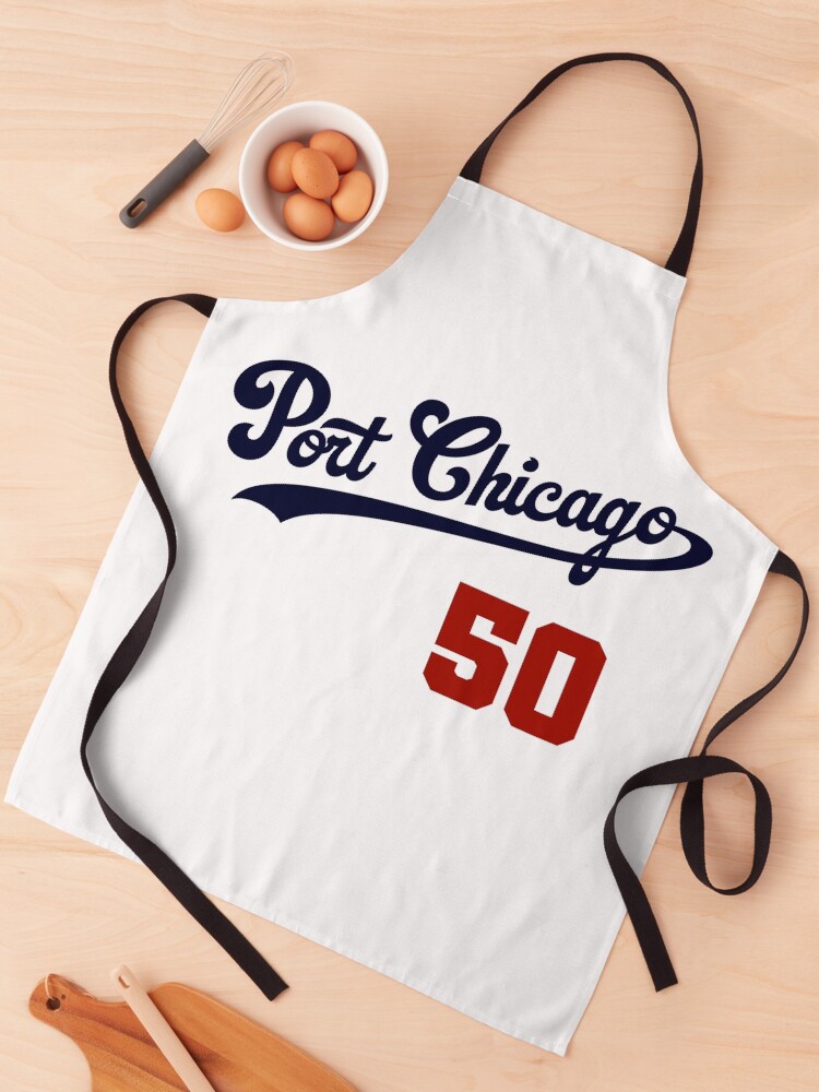 Thumbnail 1 of 6, Apron, Port Chicago 50 Graphic (Navy/Red) designed and sold by PortChicago.