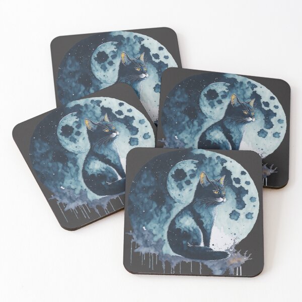Item preview, Cat with moon designed and sold by Digitalcipart.