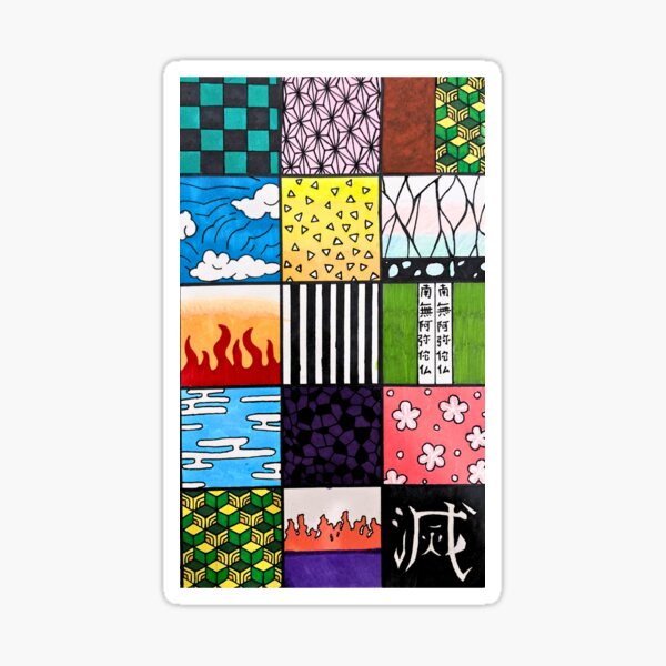 Item preview, Demon Slayer Pattern Squares designed and sold by SavannaHandmade.