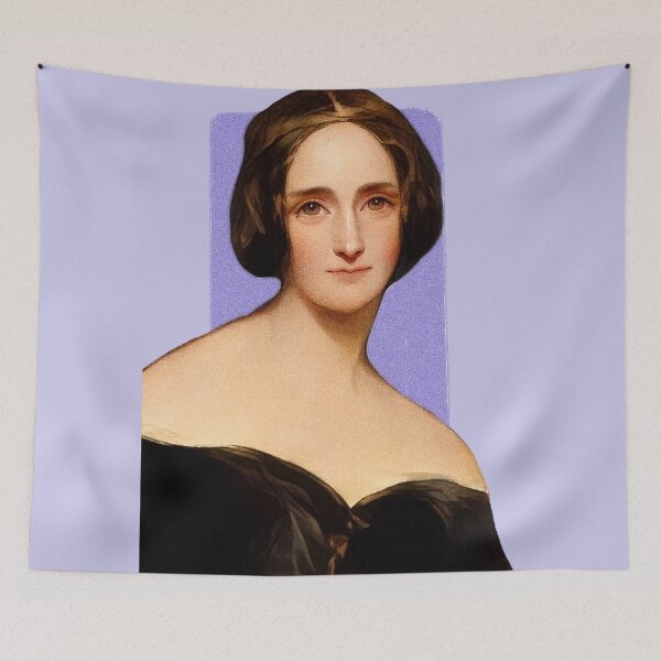 Item preview, English Novelist Mary Shelley - purple - illustration  designed and sold by Litstoy.
