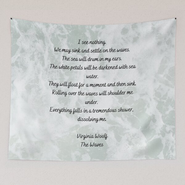 Item preview, The Waves Excerpt Virginia Woolf V.1 designed and sold by Feather n'  Ink.
