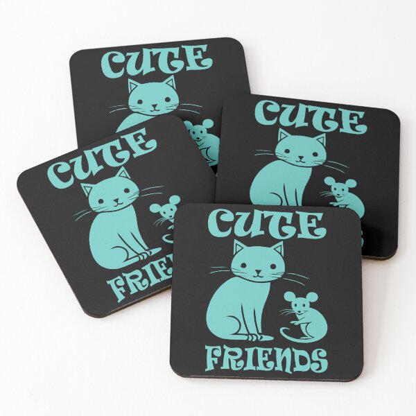 Item preview, Cat And Mouse Cute Friends - Turquoise designed and sold by Soulemotion.