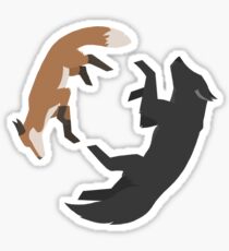 Fox and Wolf Sticker