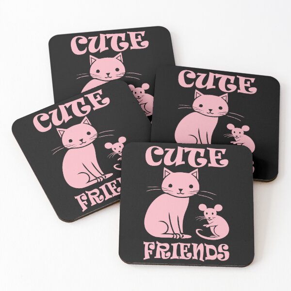 Item preview, Cat And Mouse Cute Friends - Soft Pink designed and sold by Soulemotion.
