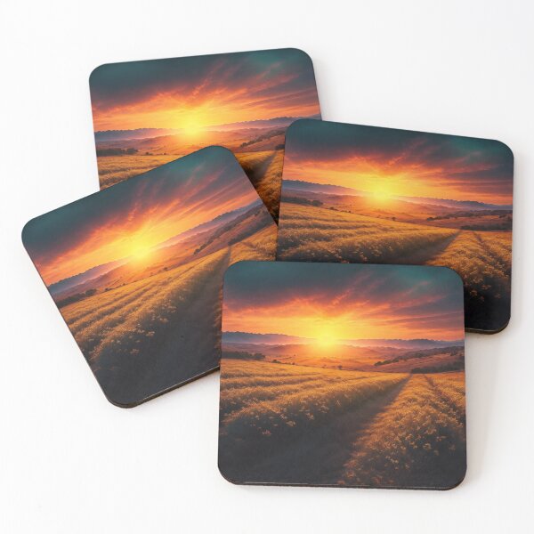 Item preview, A Captivating Summer Tableau Featuring A Vibrant Sunset Casting A Golden Glow Over The Landscape, Ai Generated Art designed and sold by AiGens.