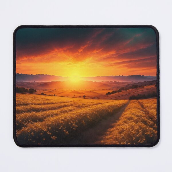 Item preview, A Captivating Summer Tableau Featuring A Vibrant Sunset Casting A Golden Glow Over The Landscape, Ai Generated Art designed and sold by AiGens.