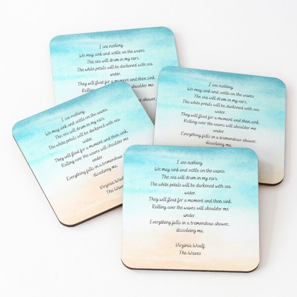Item preview, The Waves Excerpt Virginia Woolf V.2 designed and sold by Feather n'  Ink.