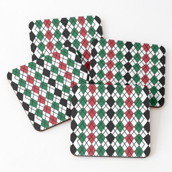 Item preview, Black Green Red Argyle Pattern designed and sold by Nisha Prabhu.
