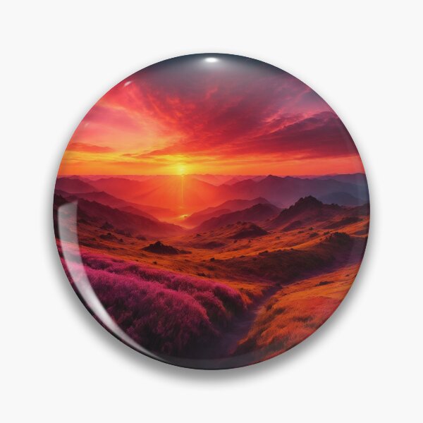 Item preview, A Mesmerizing Summer Landscape Where A Vibrant Sunset Sets, Ai Generated Art designed and sold by AiGens.