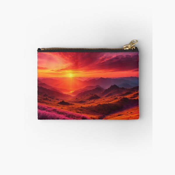 Item preview, A Mesmerizing Summer Landscape Where A Vibrant Sunset Sets, Ai Generated Art designed and sold by AiGens.