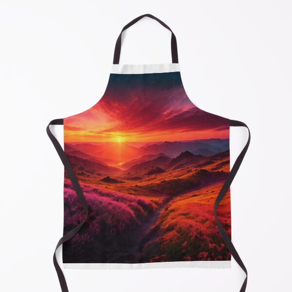 Item preview, A Mesmerizing Summer Landscape Where A Vibrant Sunset Sets, Ai Generated Art designed and sold by AiGens.