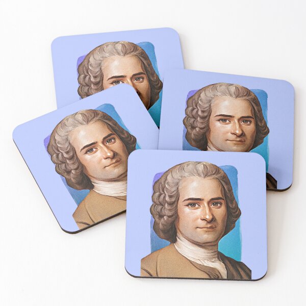 Item preview, French Philosopher Jean-Jacques Rousseau - blue - illustration  designed and sold by Litstoy.