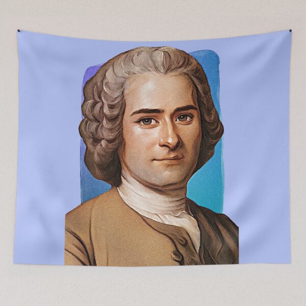 Item preview, French Philosopher Jean-Jacques Rousseau - blue - illustration  designed and sold by Litstoy.