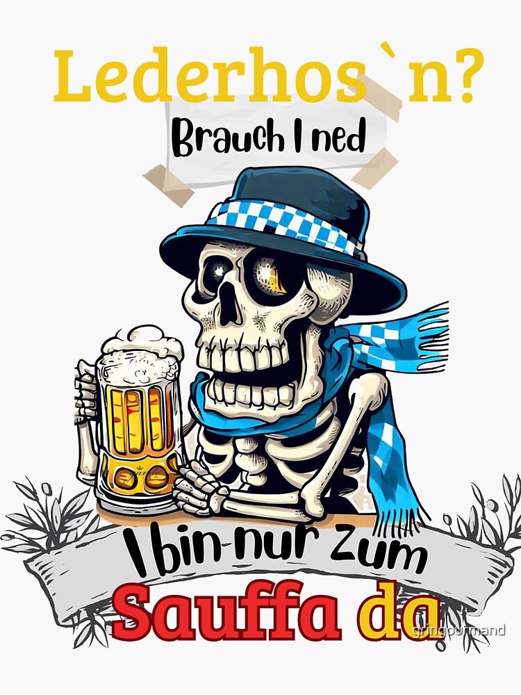 Oktoberfest T-Shirt 'Lederhosn Brauch I Ned' - Lustiges Herren Shirt Für Wiesn & Feste