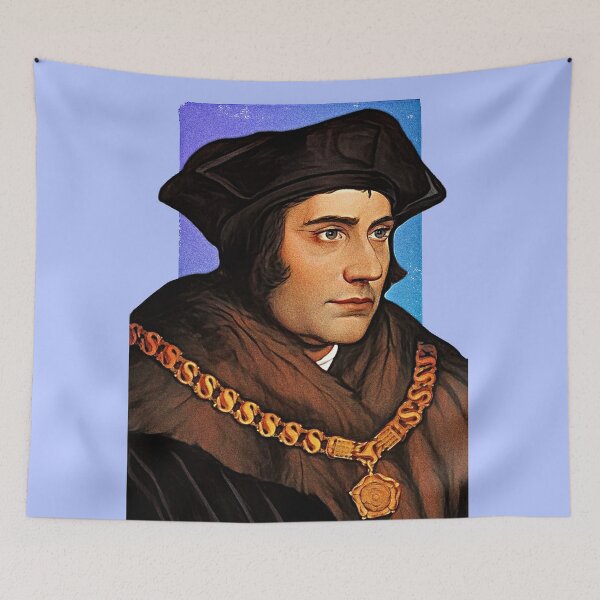 Item preview, English Philosopher Thomas More - blue - illustration  designed and sold by Litstoy.