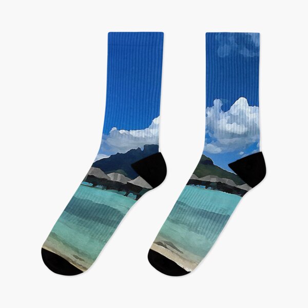 Item preview, Water Bungalows - Bora Bora Poster designed and sold by ryanstravels.