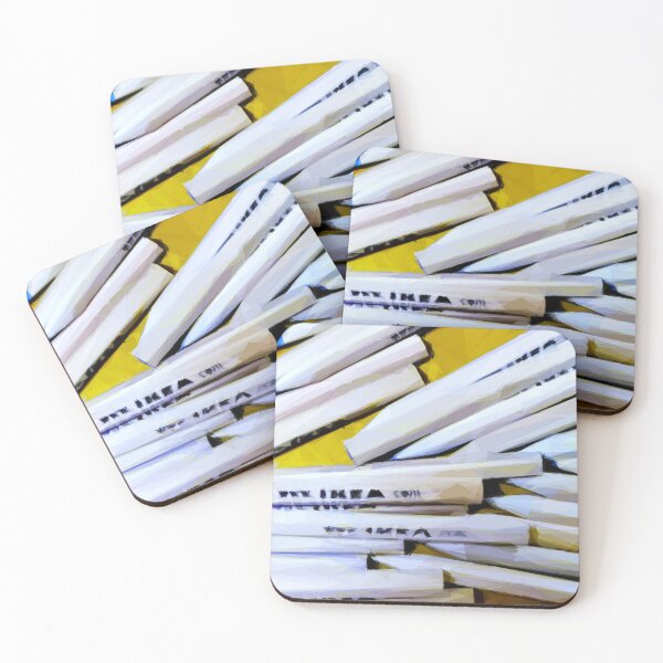 Item preview, Group of Ikea pencils.  Image created using geometric shapes designed and sold by EdgyEdgeArt.